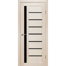 Дверь межкомнатная Дубрава Сибирь Форет ВЕРТИКАЛЬ Лиственница, стекло черное